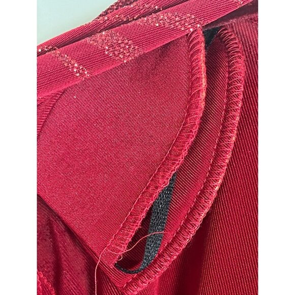 Retro Animal Print Glitter Sweater Cardigan Red L Festive Holiday Classic Chic - Picture 8 of 9